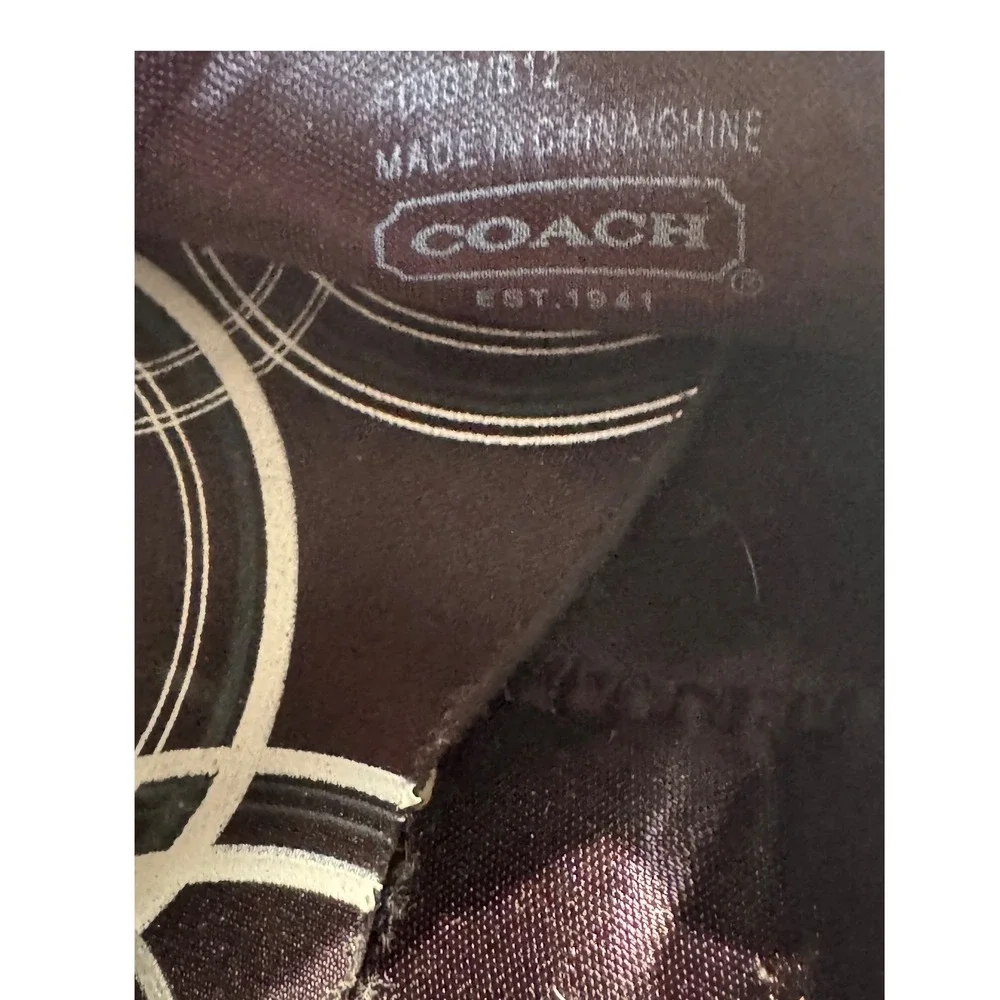 Coach Sneakers Women's 6.5‎ Black Silver Henrietta Signature Jacquard Low Top